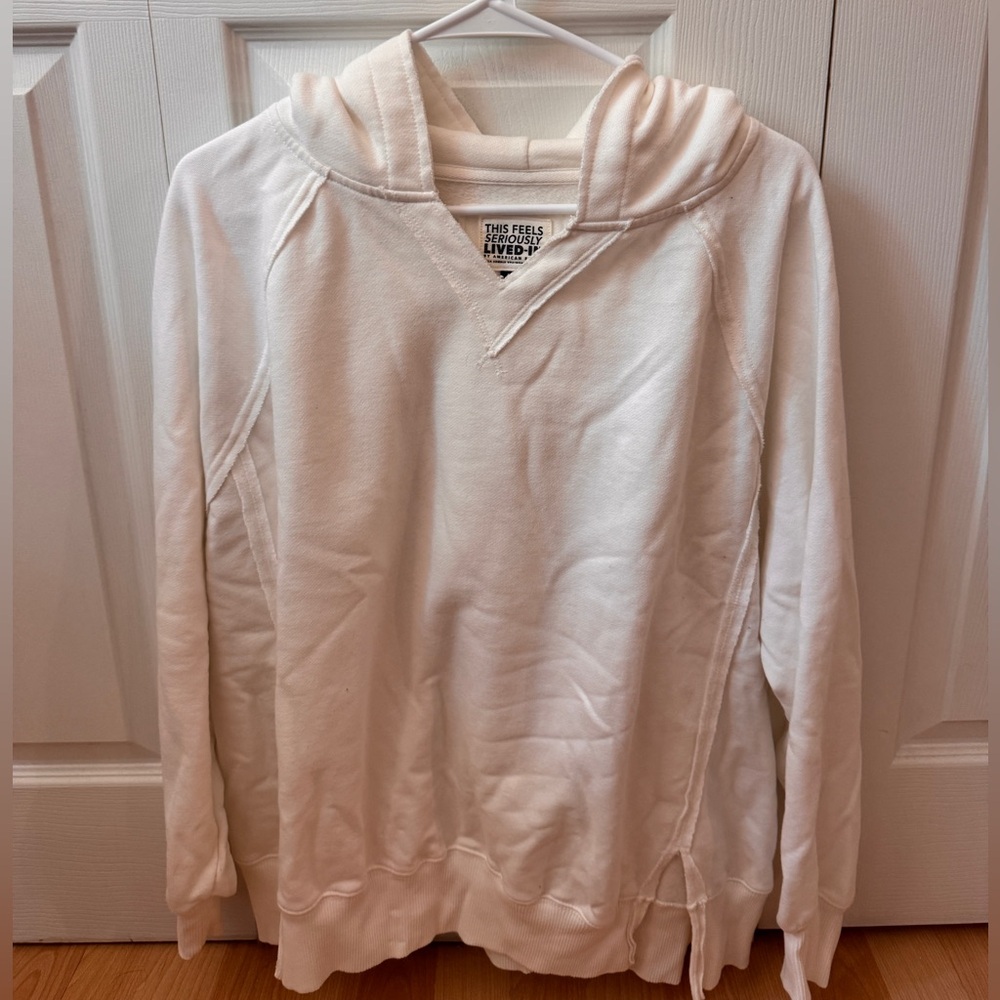 Aerie White Hoodie Sweatshirt